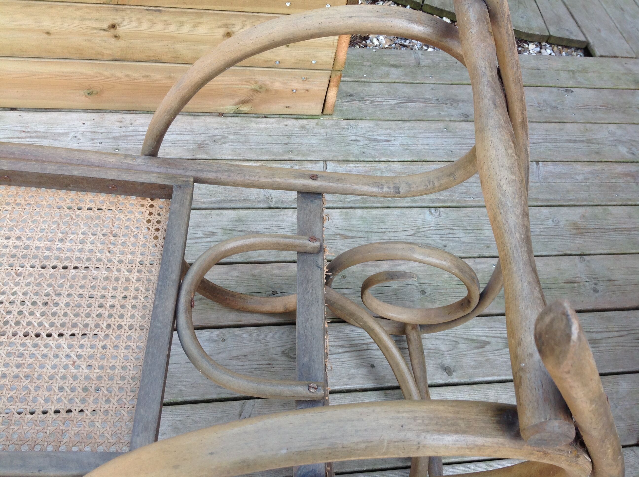 Rocking chair in caning