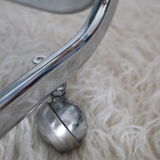 Side table serving chrome and vintage glass 70