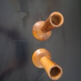Pair of olive wood candlesticks Maison Ma Yafith