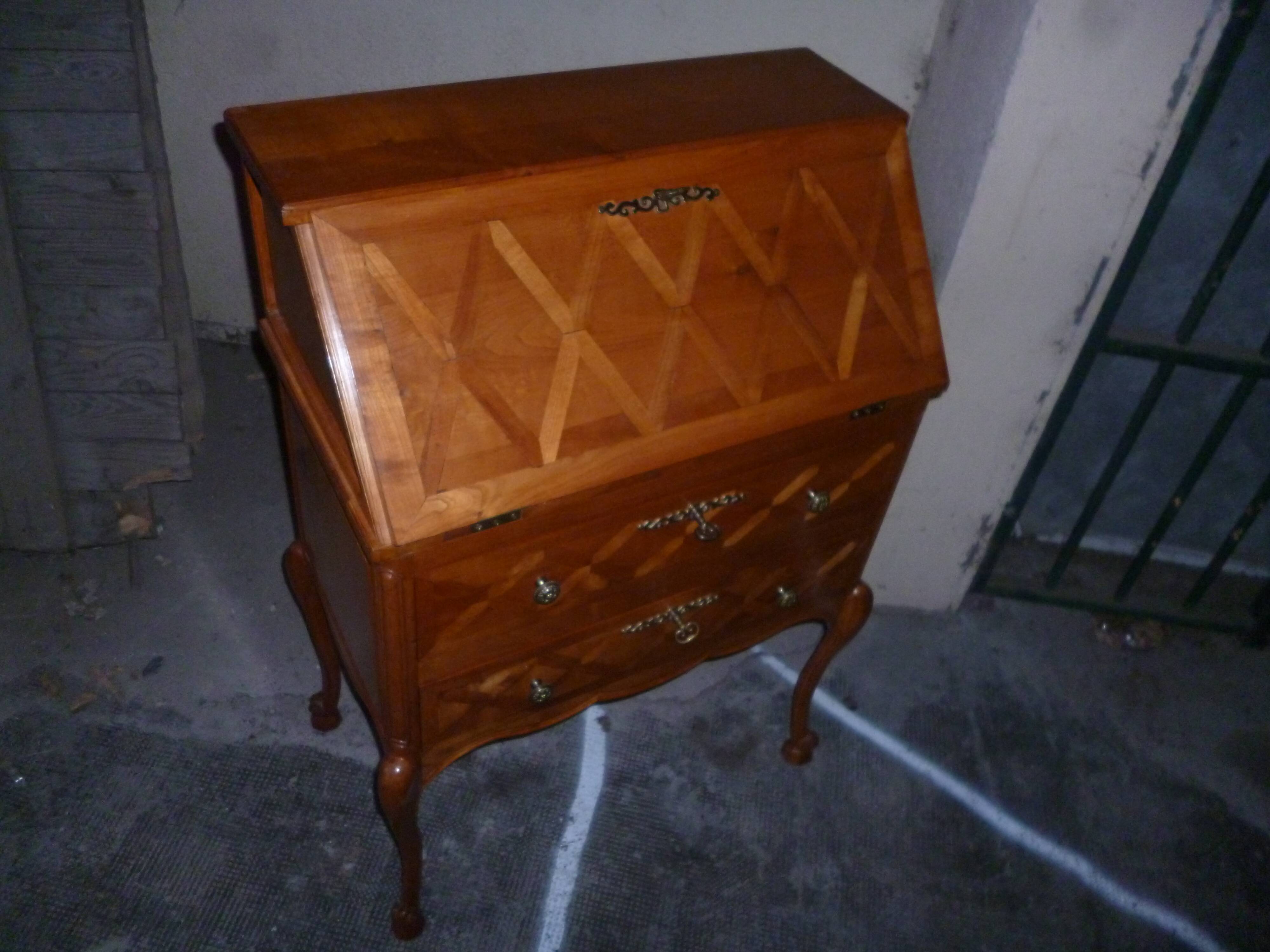 Louis XV style secretary in cherry wood