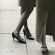 Fashion print 80s. women on the street