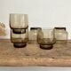 6 verres Luminarc vintage en verre fumé