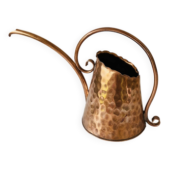 Hammered copper watering can, 1900 USA, stamped