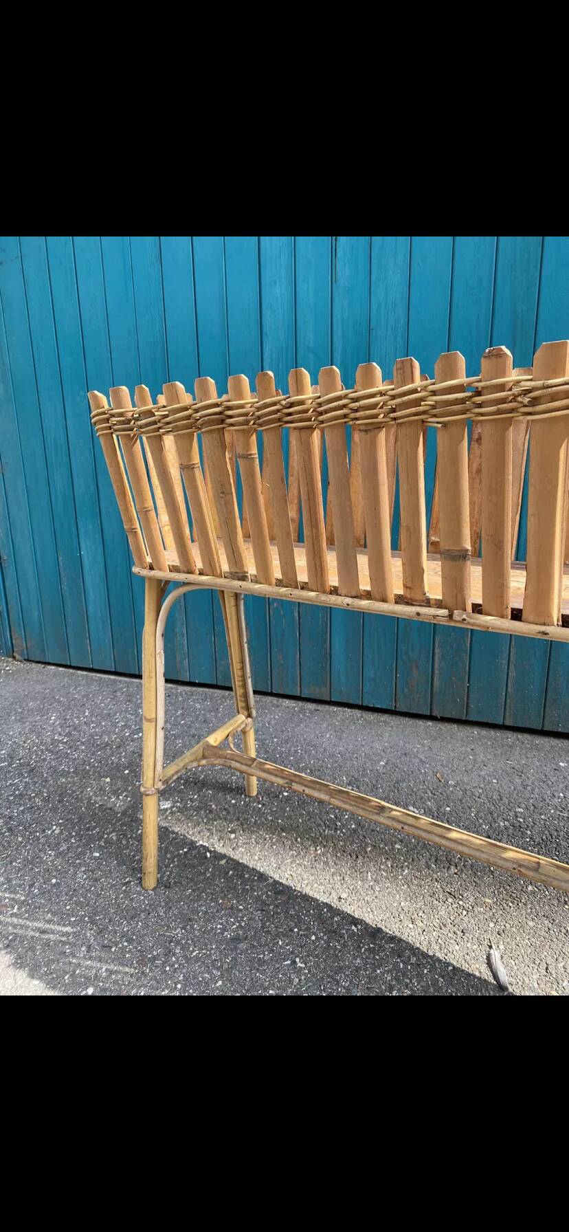 Large vintage bamboo planter