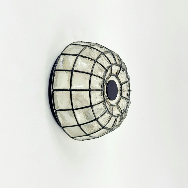 1 Of 2 Mid Century Modern Glass Ceiling Lights From Limburg, Germany, 1970s