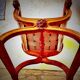 French Empire mahogany office chair with carved detail in the shape of