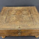 Old wedding chest in carved wood Nepal or India
