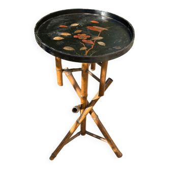 Antique bamboo pedestal table