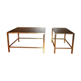 Set de 2 tables basses en laiton vintage 60/70