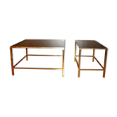 Set of 2 tables 60s/70s vintage brass