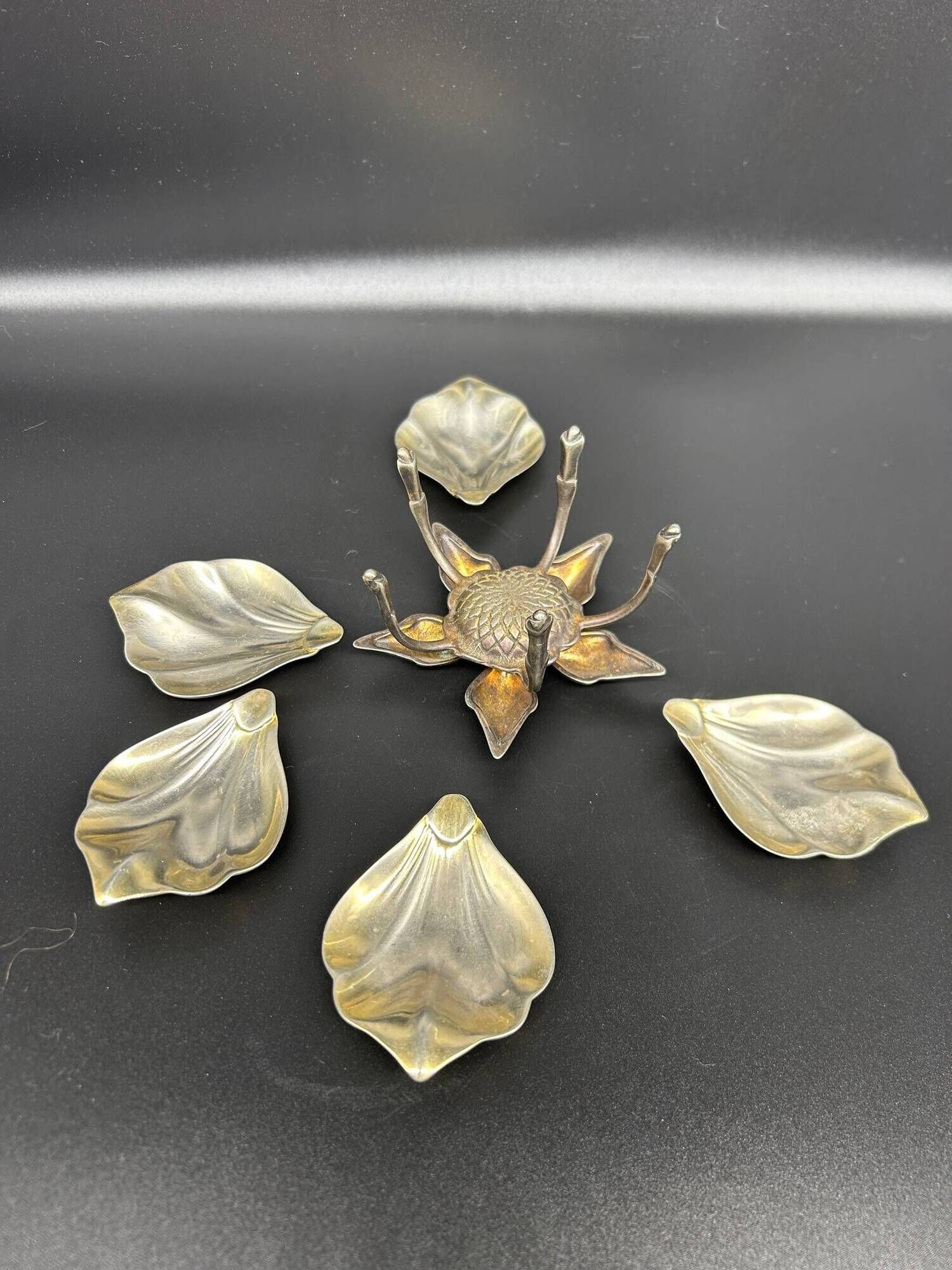 metal flower with removable petals 1970s