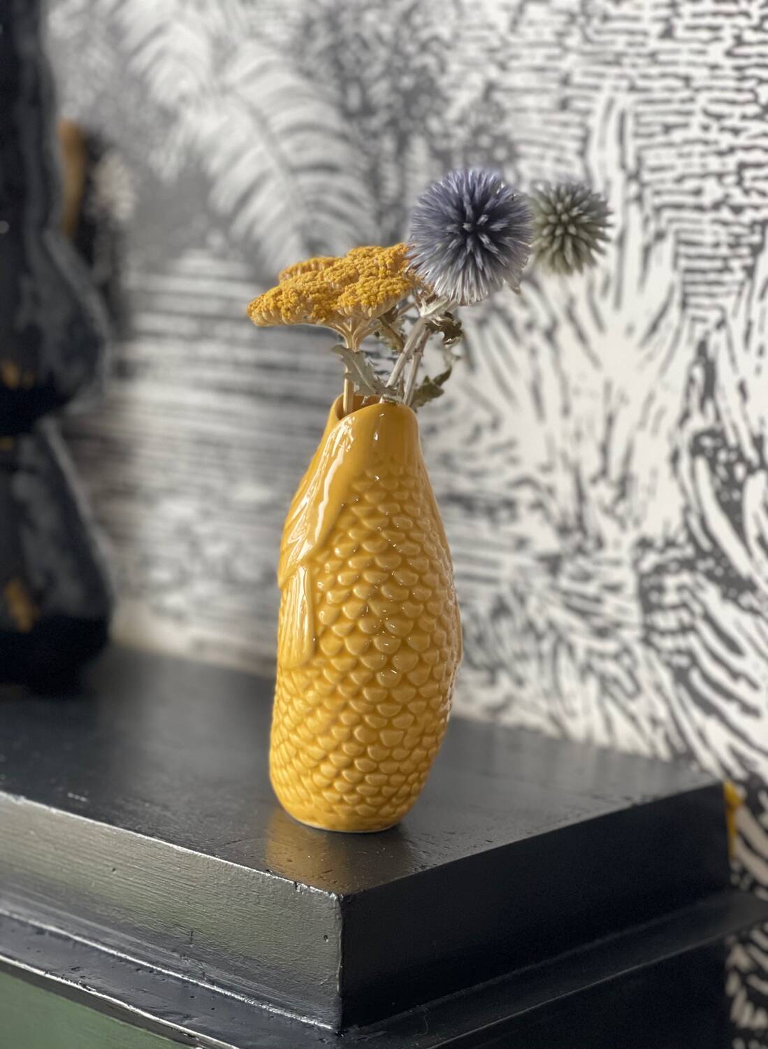 Saffron ceramic vase