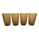 set of 4 amber yellow glasses from the 70s, signed France
