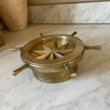 Cendrier rose des vents en laiton massif