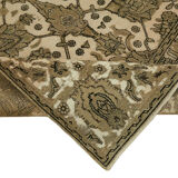 Hand-knotted anatolian antique 1970s 270 cm x 320 cm beige wool carpet