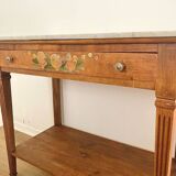 Wooden and marble console table