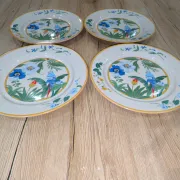 Lot of 4 Large Flat Plates Porcelain ARA Pier Import