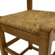 Set of four vintage chairs / stool - brutalist style minimalist oak and wicker 60s