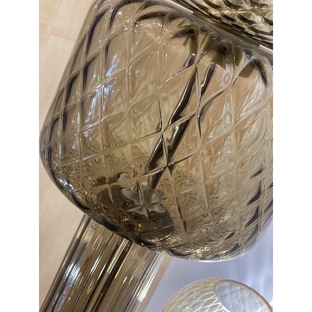 Contemporary "Ballotton" Fumè and Grey Murano Glass Floor Lamp