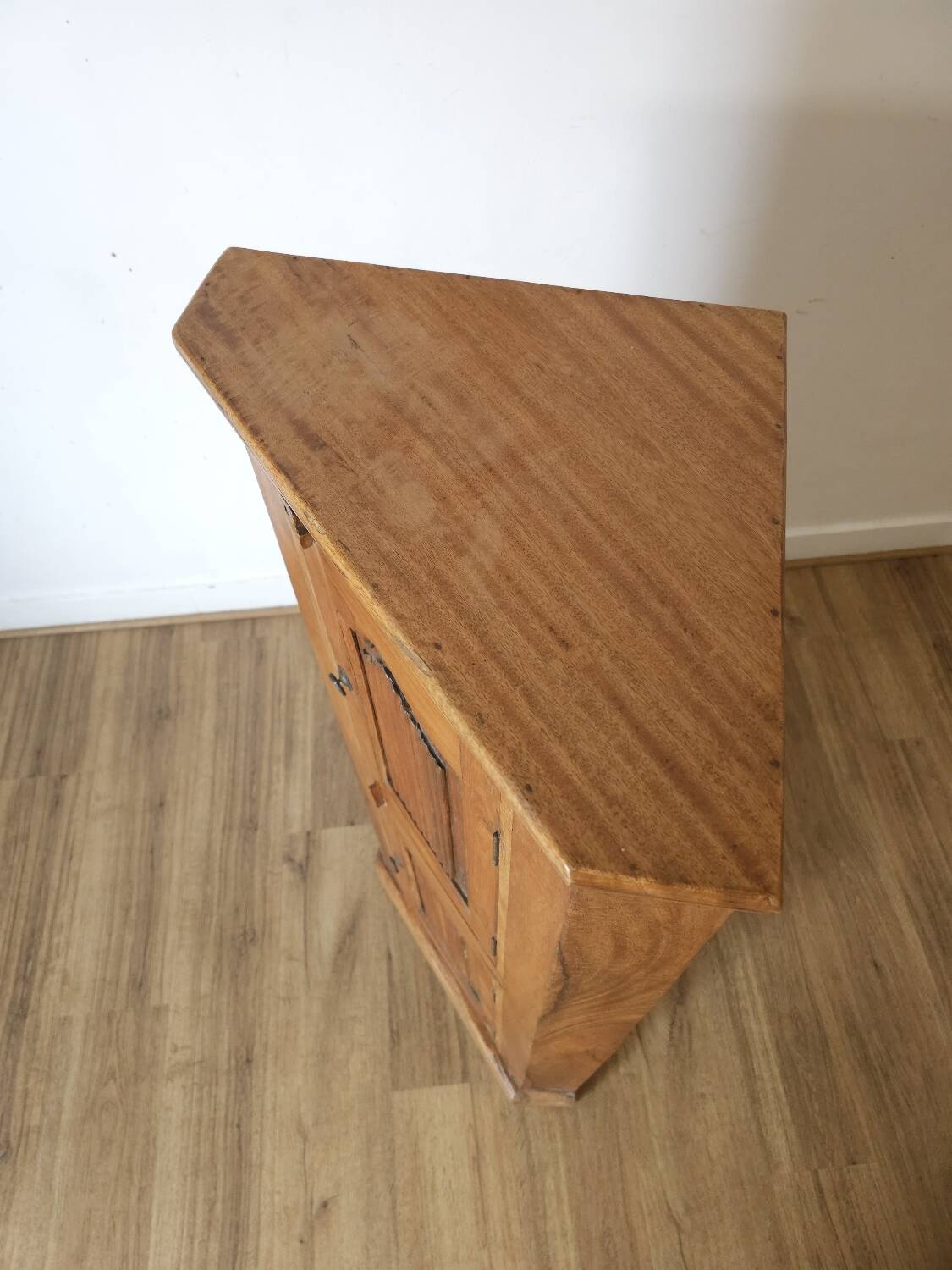 Rustic low corner unit, French artisanal work