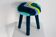 Mid-century wool stool with manual tufting, Europe, 1960s
