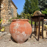 Ancient terracotta pottery jar