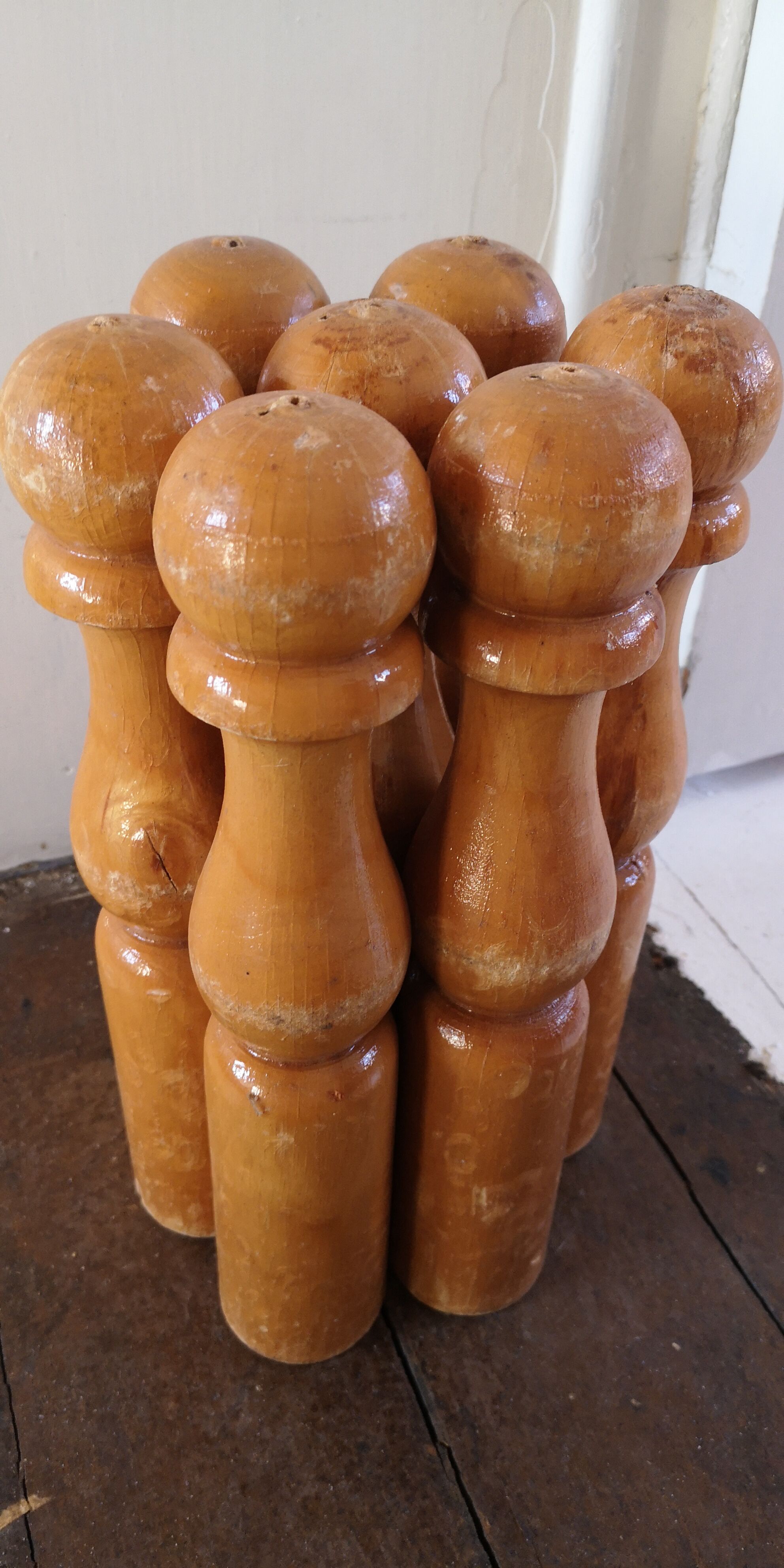Former wooden bowling game