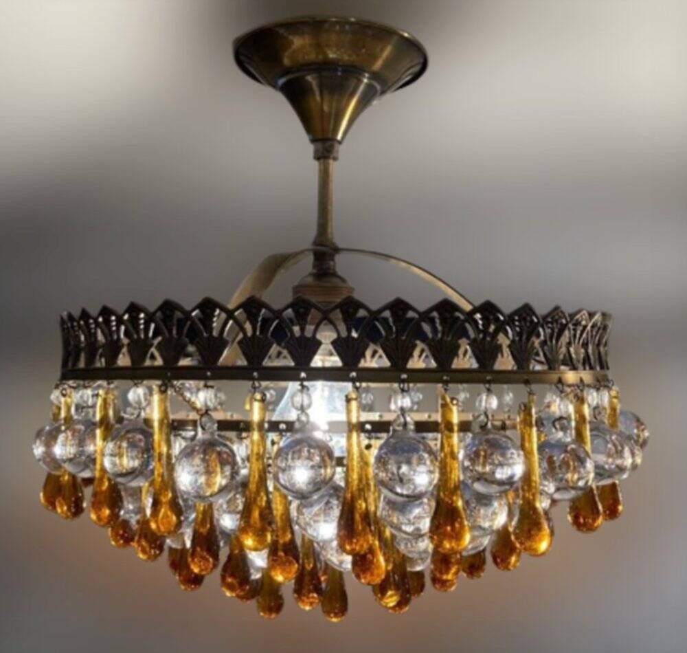 Vintage Murano crystal technology lamp, years 50