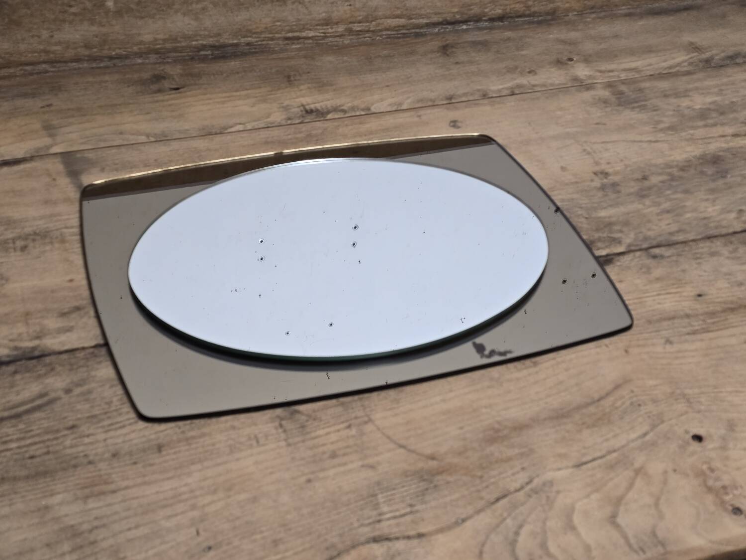 White glass and smoked glass mirror Italy