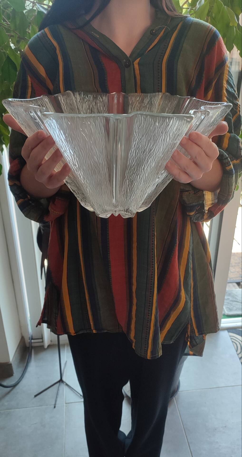 Large vintage salad bowl XXL Walther Glas