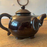 Brown ceramic teapot