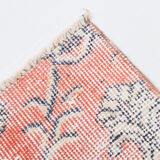 Floral red turkish runner rug, 324x90cm