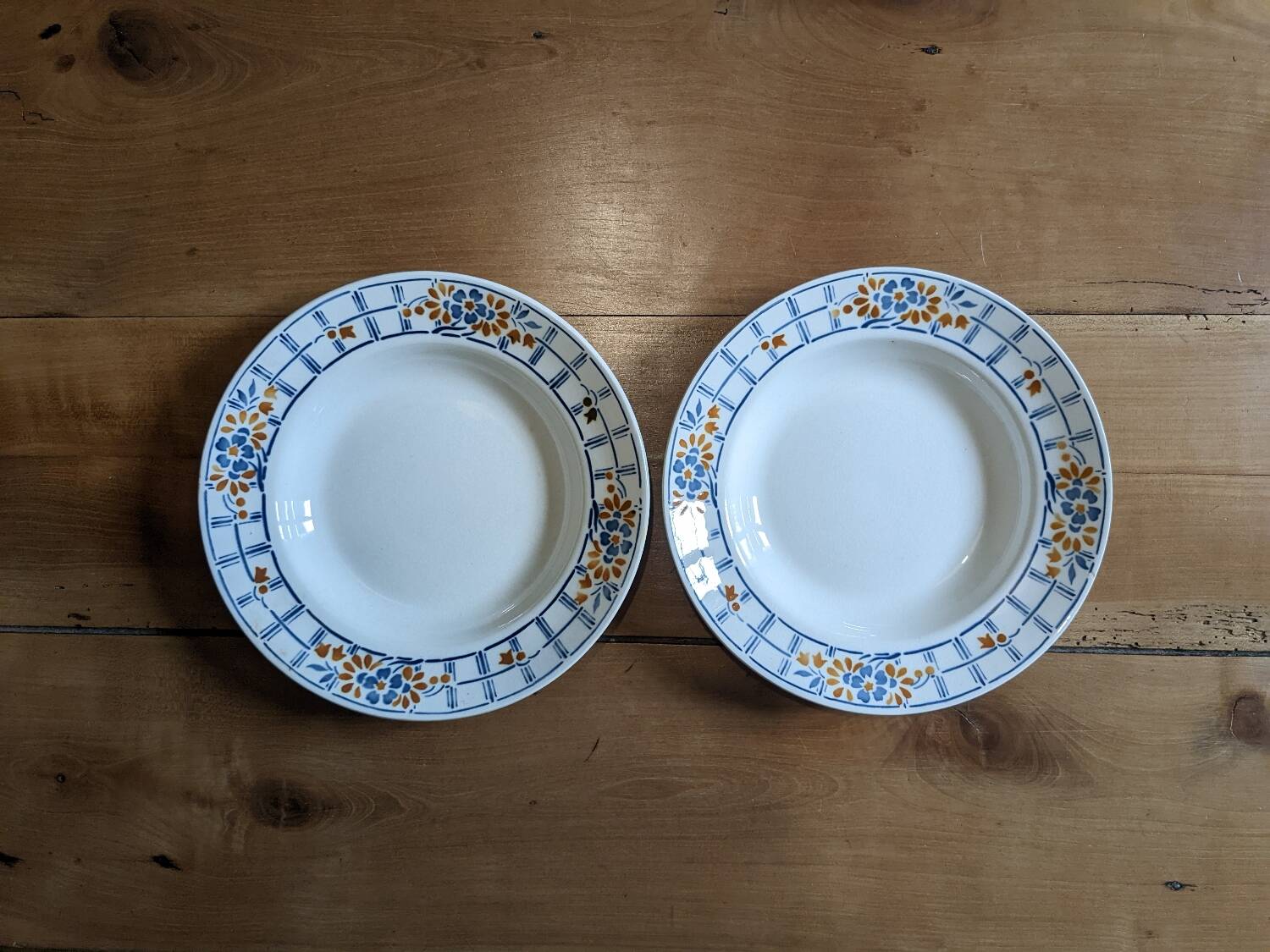 Two Badonviller Chaville soup plates