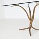 Unique sculptural dining table in bronze and glass, Belgium 1970.