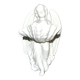 Antique angel font in biscuit porcelain from Sèvres signed MF