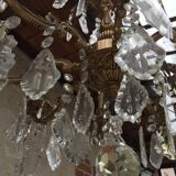 Lustre bronze et cristal 8 branches