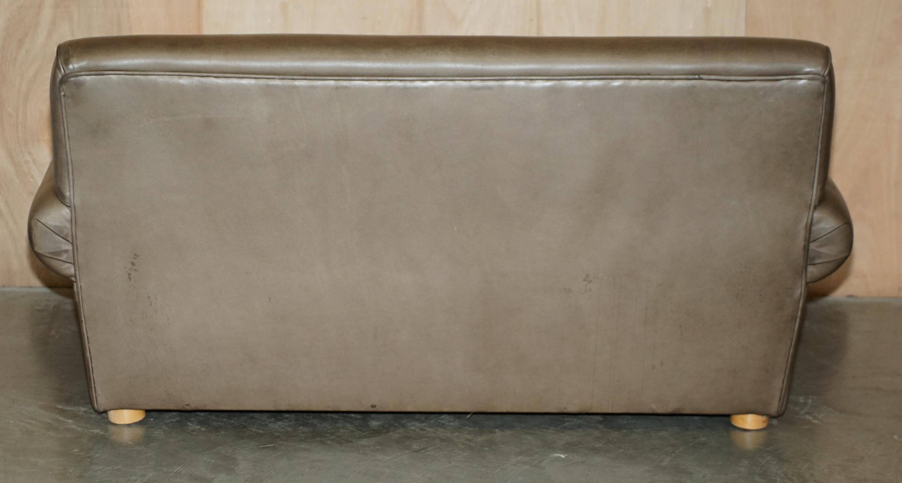 Large leather loveseat by Terence Conran