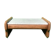 Leather and travertine coffee table, Switzerland 1970s