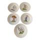 5 dessert plates art deco style