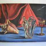 Charles floutard ( 1926 2006 ) still life with vase hst 61 x 50 cm