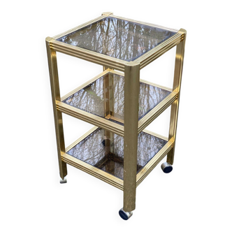 Vintage Hollywood Regency dessert table in gilded brass from the 1960s.