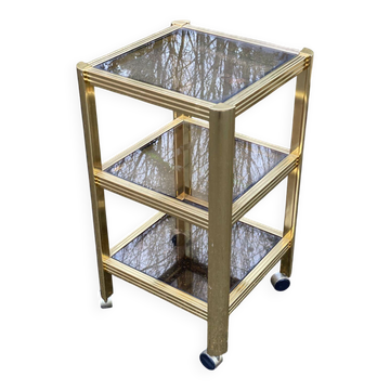 Vintage Hollywood Regency dessert table in gilded brass from the 1960s.