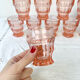 6 verres rose vintage style art déco