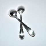 Ercuis set of 2 moka teaspoons Trianon in silver-plated metal with crossed ribbon 11 cm