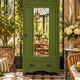 Renovated Art Deco Parisian wardrobe in khaki with original mirror.
