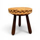 Oak and straw stool – Audoux-Minet – 1950s-60s
