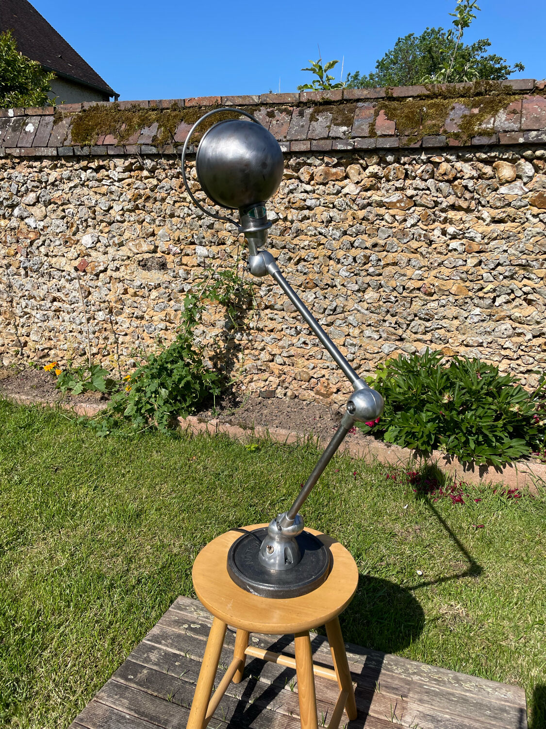 Vintage Jielde lamp on base.