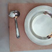 Assiette métal argenté de naissance