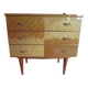 3-drawer chest of drawers - 60s - vintage - marquetry effect - spinning top feet