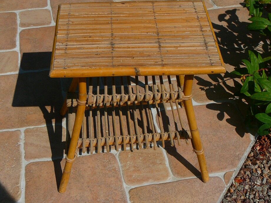 Rattan and wicker coffee table